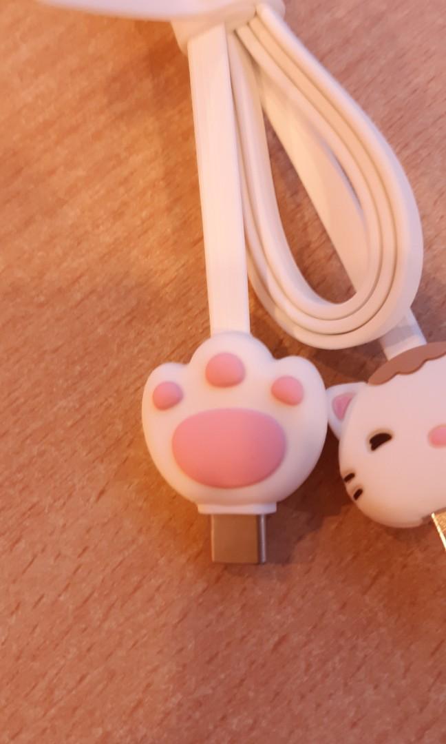 Meet at Any MRT Cute cat Type-C fast-charging cable 1m (white) brand ...