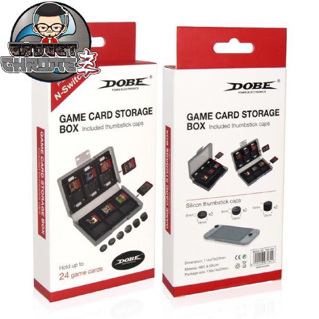 DOBE | Nintendo Switch Game Card Storage Box with Thumbstick Caps (Category: Cases & Covers) located in San Jose del Monte. Submitted by gadget_chromez (Listing ID 1067503261, Image 3). Description: DESCRIPTION: •Made of ABS, offering stable protection, impact and falling resistance, shock and pressure proof features. •Compact size, lightweight and portable with double-sided open box design for your daily storing, outdoor carry and easy use. •Sto