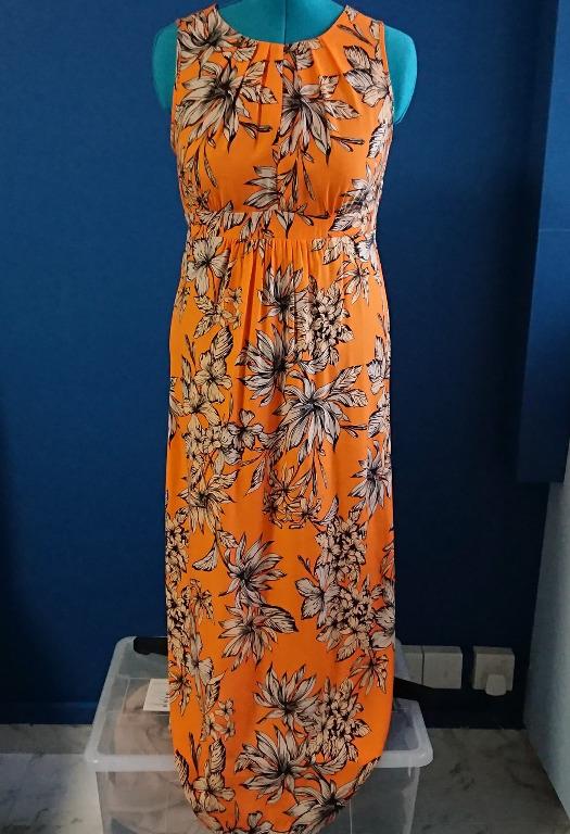 Dorothy perkins orange maxi dress discount