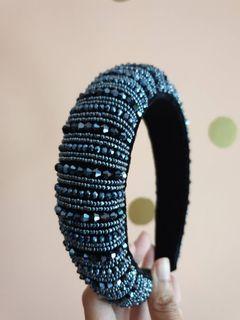 Elegant Bejewelled Padded Thick Headband Vintage Hairband