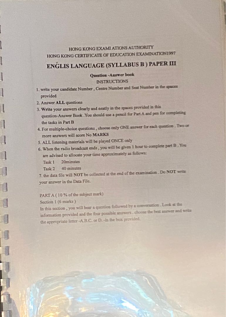 English HKCEE Past Paper 1997~2011 Only Paper 3, 興趣及遊戲, 書本 & 文具, 教科書 - Carousell