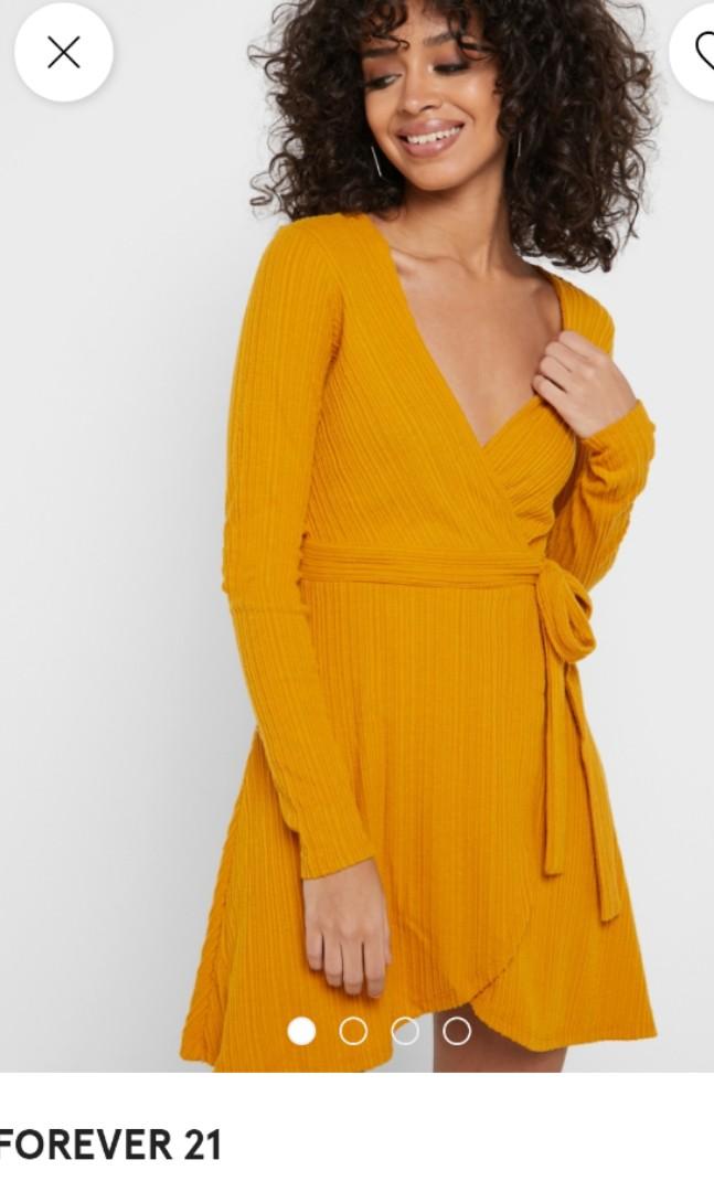 Forever 21 Ribbed Knit Wrap Dress ...