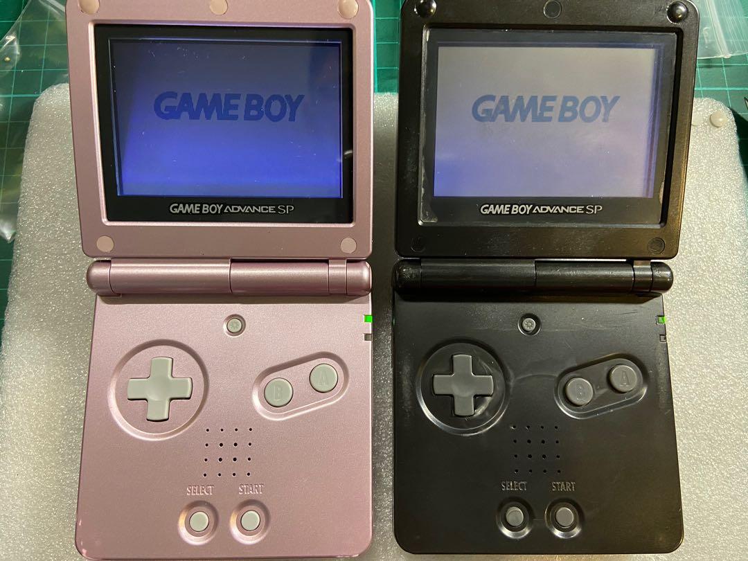 GBA SP]中古二手任天堂Nintendo Gameboy Advance SP 粉紅色黑色, 電子