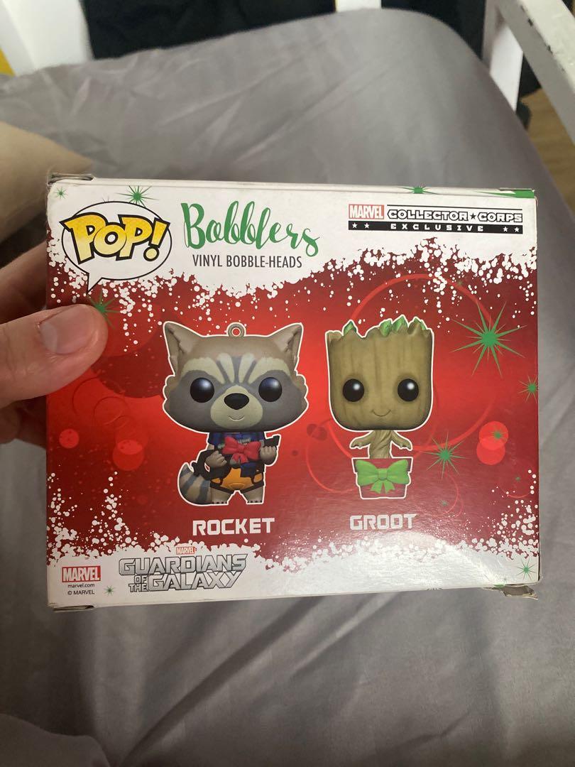Groot Rocket bobblers (Category: Designer & Blind Box Toys) located in Manila. Submitted by derek_zoolander (Listing ID 1067425684, Image 2). Description: - 7/10 box - groot and rocket bobble head - .