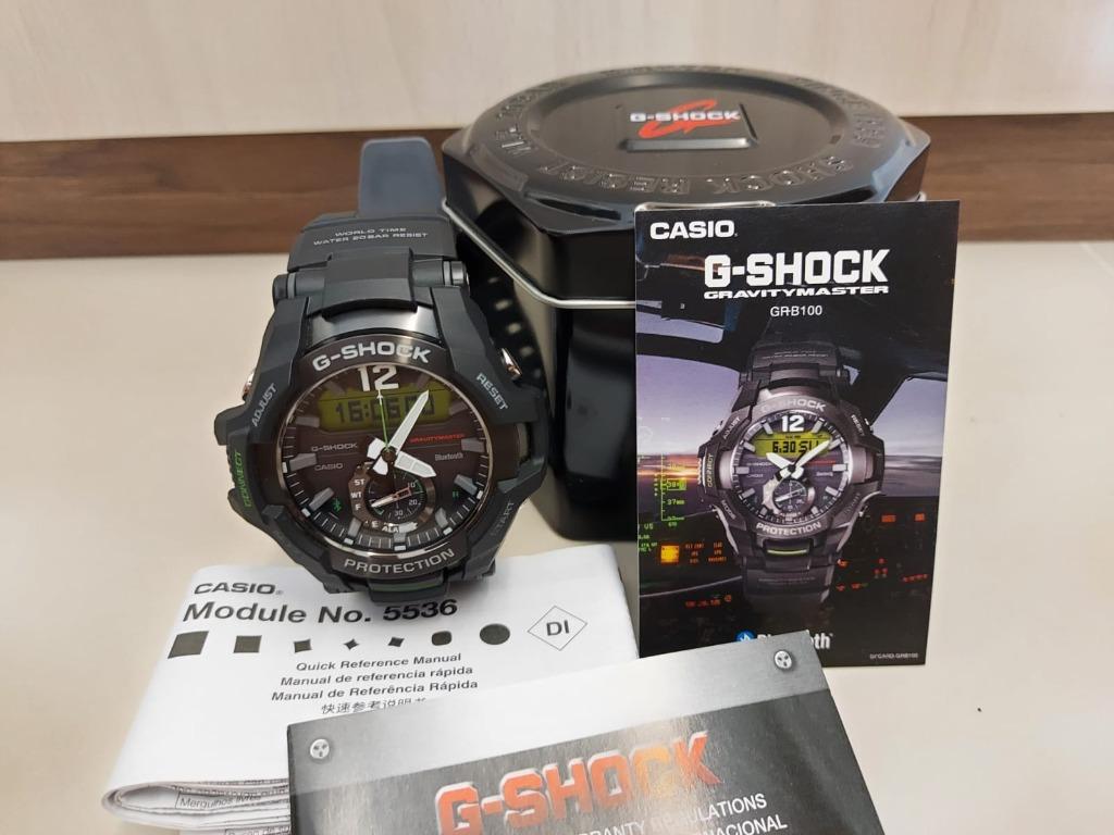 G Shock Gravitymaster with Bluetooth Tough Solar Model GRB100 1A3 Black