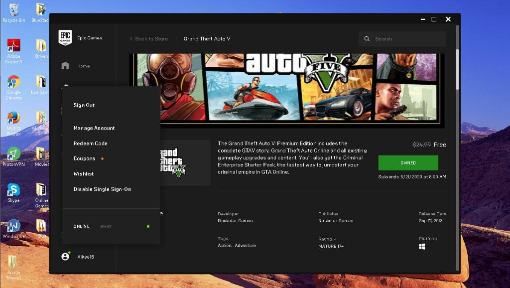Gta V Account Premium In Epic Games Video Gaming Video Games Playstation On Carousell