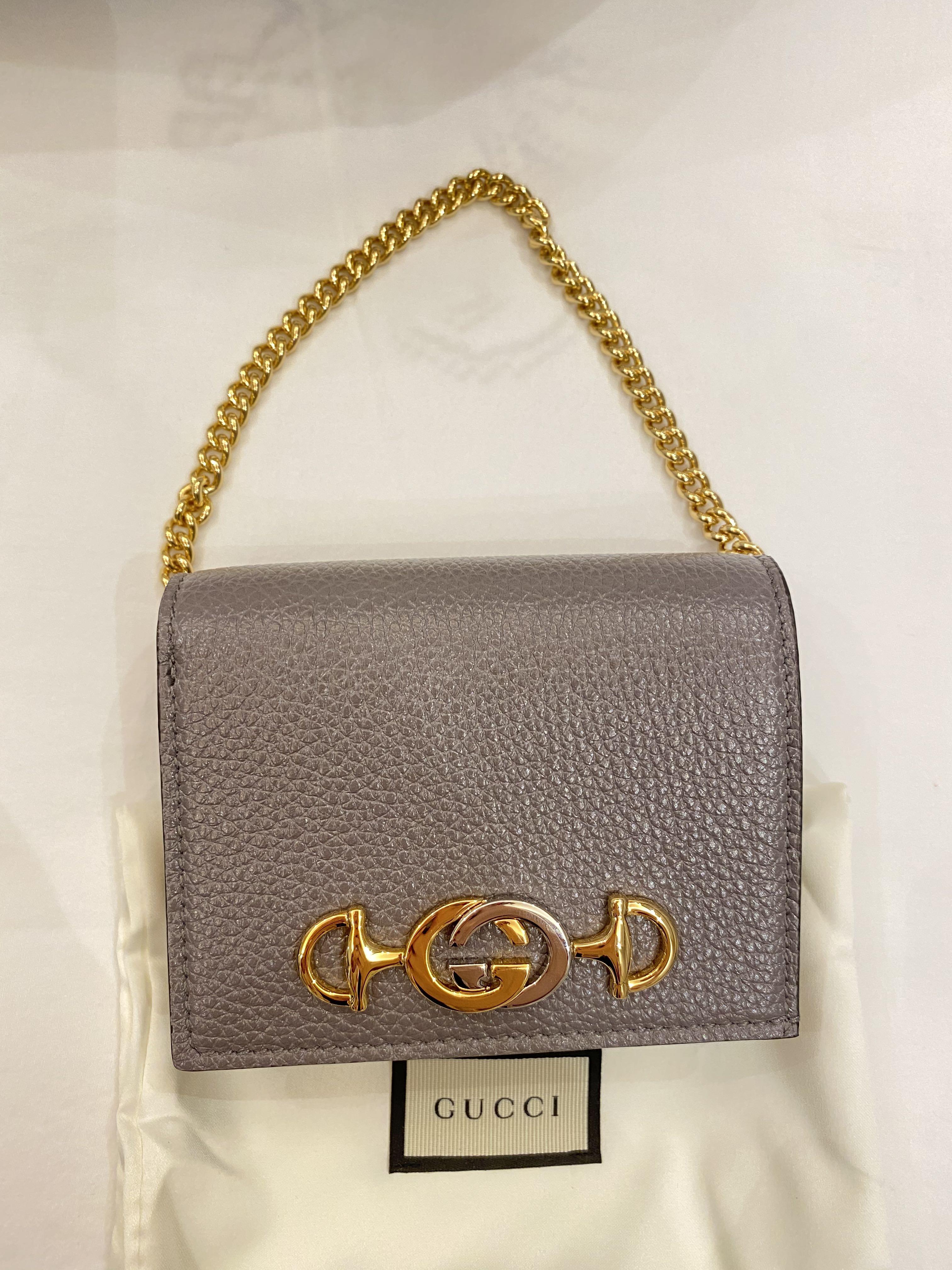 Gucci zumi grainy leather card case wallet Clearance