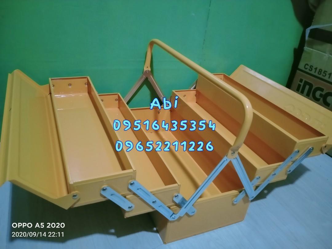 INGCO 3 Layers Steel Tool Box (HTB03) (Category: Construction Tools & Equipment) located in Caloocan City. Submitted by abieghail (Listing ID 1067365505, Image 1). Description: INGCO Steel Tool Box HTB03 Price : P1,600 - 3 layers - Dimension: 400x200x195mm - Steel Thickness: 0.6~0.8mm - Portable and handy Meet-up @Nearby area / Delivery Nationwide! Via Lalamove within Metro Mla. Or LBC Outside Metro Mla. TO GOD BE THE GLORY!.