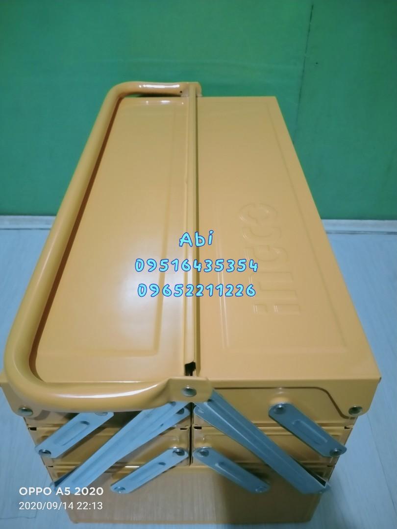INGCO 3 Layers Steel Tool Box (HTB03) (Category: Construction Tools & Equipment) located in Caloocan City. Submitted by abieghail (Listing ID 1067365505, Image 2). Description: INGCO Steel Tool Box HTB03 Price : P1,600 - 3 layers - Dimension: 400x200x195mm - Steel Thickness: 0.6~0.8mm - Portable and handy Meet-up @Nearby area / Delivery Nationwide! Via Lalamove within Metro Mla. Or LBC Outside Metro Mla. TO GOD BE THE GLORY!.