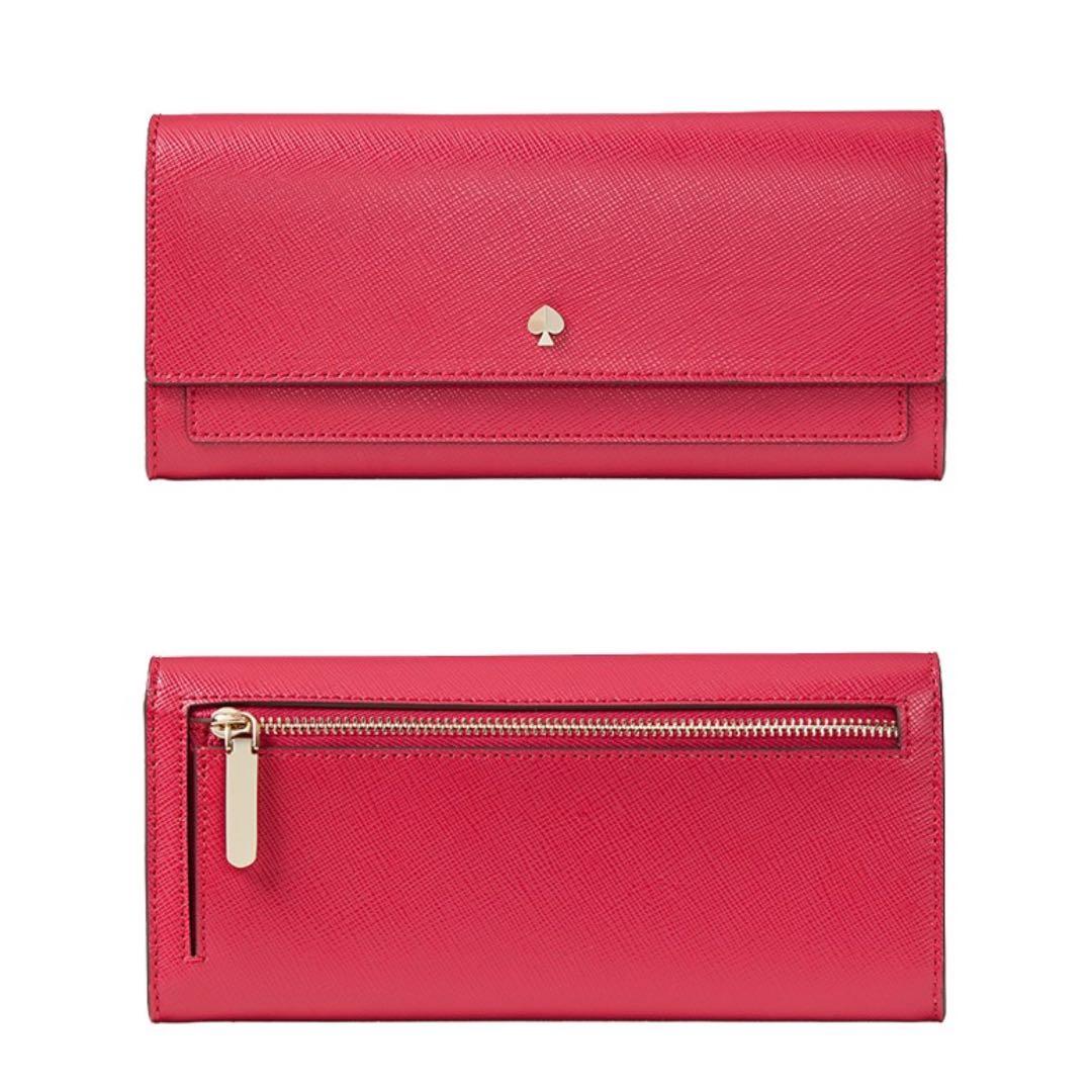 INSTOCK Kate Spade Mila Slim Flap Wallet Bifold Cerise Red