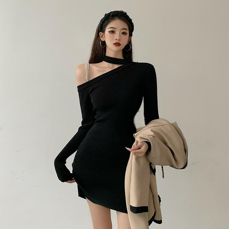One sided long outlet sleeve dress