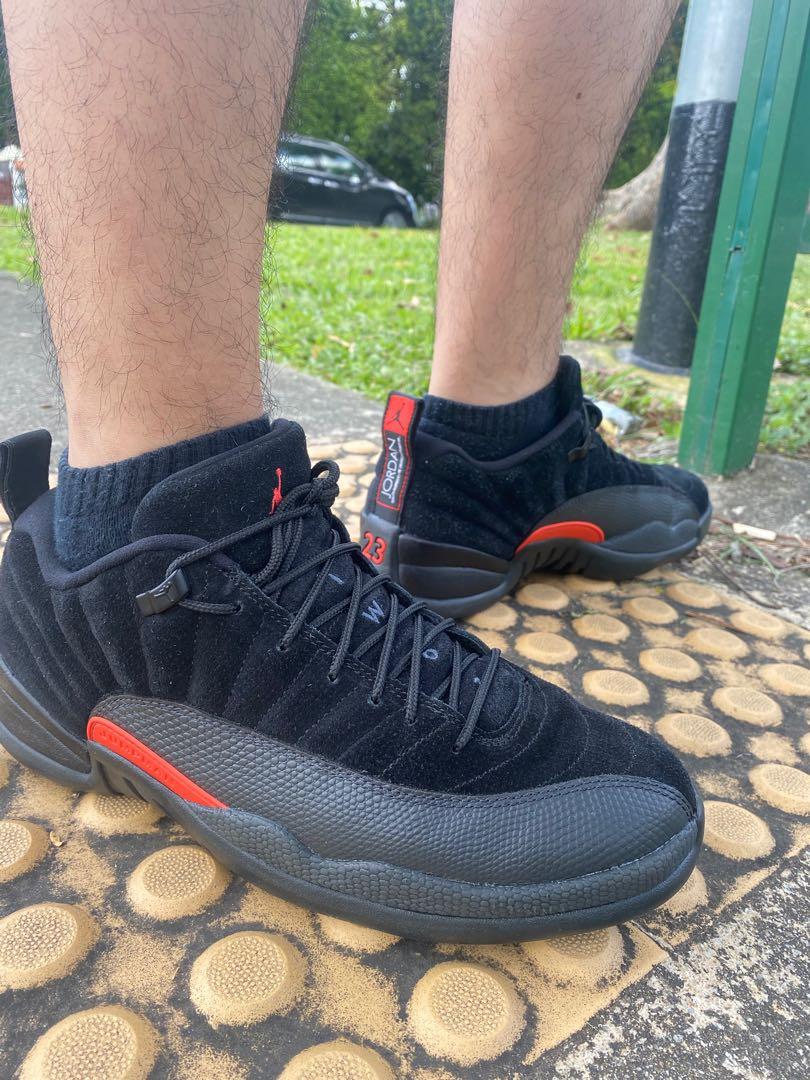 Jordan 12 Retro Low Black Max Orange Authentic