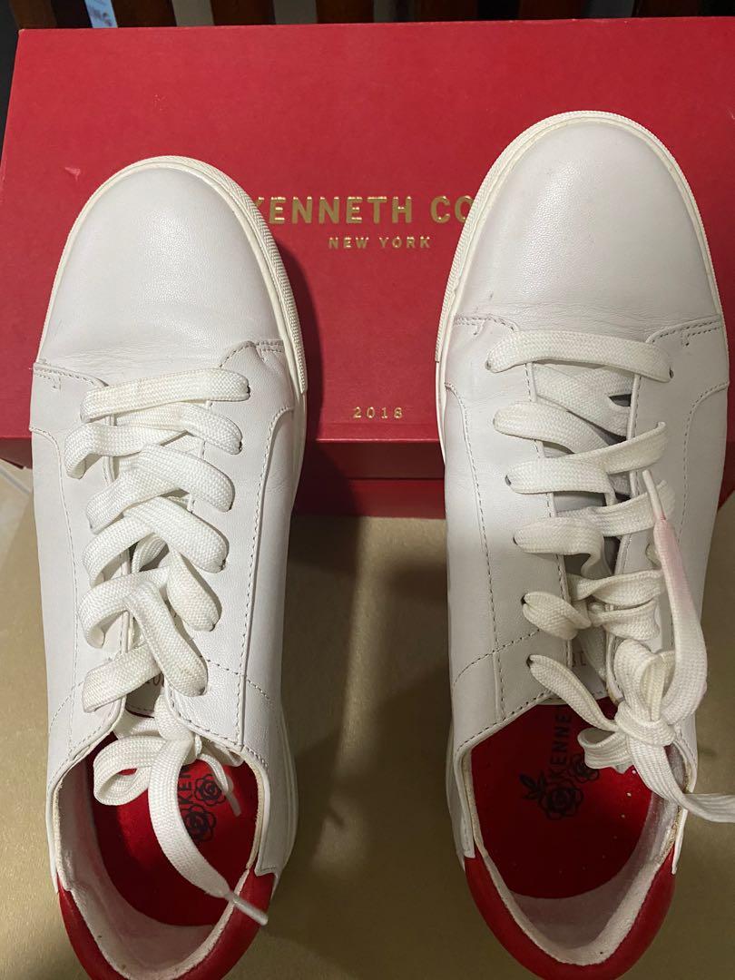 Kenneth cole cheap white leather sneakers