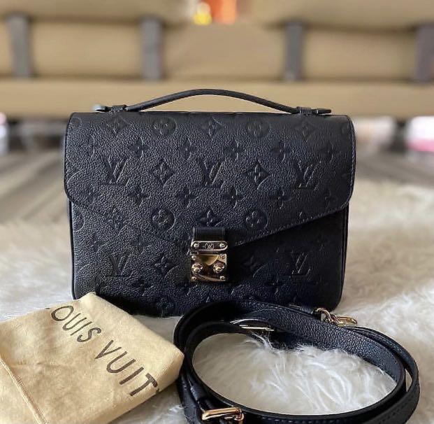 SALE) Louis Vuitton Embossed Black Leather Bag, Luxury, Bags
