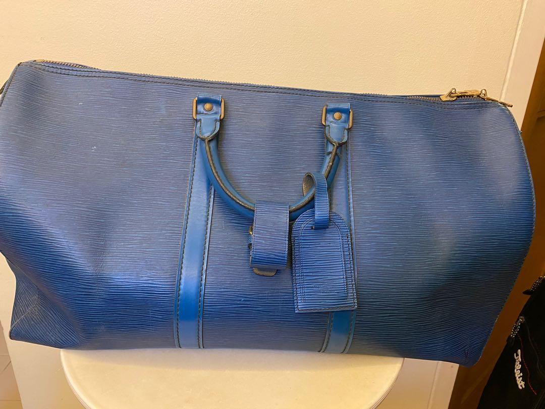 Louis Vuitton Keepall 50 Blue Epi Leather, Luxury, Bags & Wallets