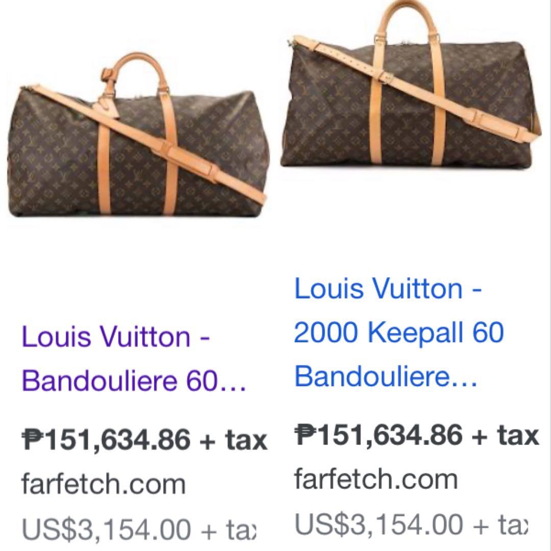 Louis Vuitton Monogram Keepall Bandouliere 60 Duffle Bag with Strap 60 –  Bagriculture