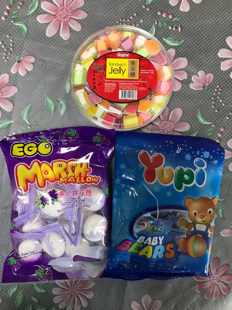 Marshmallow + Gummy bear candies, Food & Drinks, Packaged Snacks on