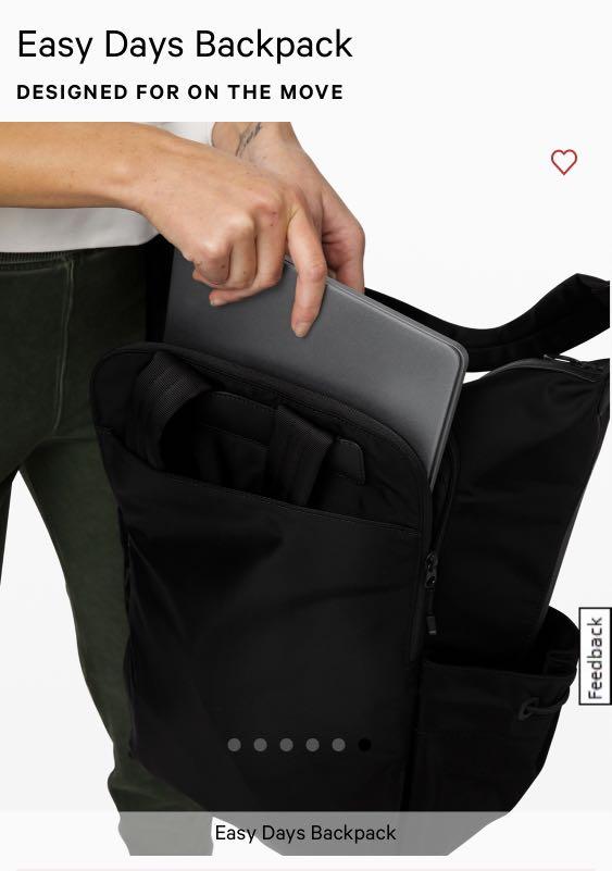 Mint Lululemon Easy Days Backpack in black convertible tote