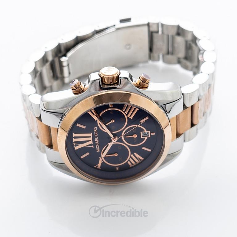 NEW Michael Kors Bradshaw Chronograph Blue Dial Two tone Ladies
