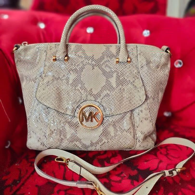 Michael kors snakeskin sales pouch