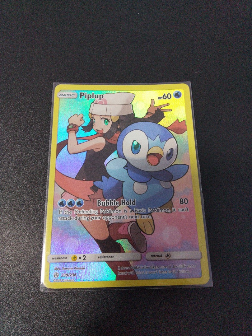 Pokemon TCG Sun & Moon Cosmic Eclipse #239/236 Piplup Secret Rare, Hobbies  & Toys, Toys & Games on Carousell