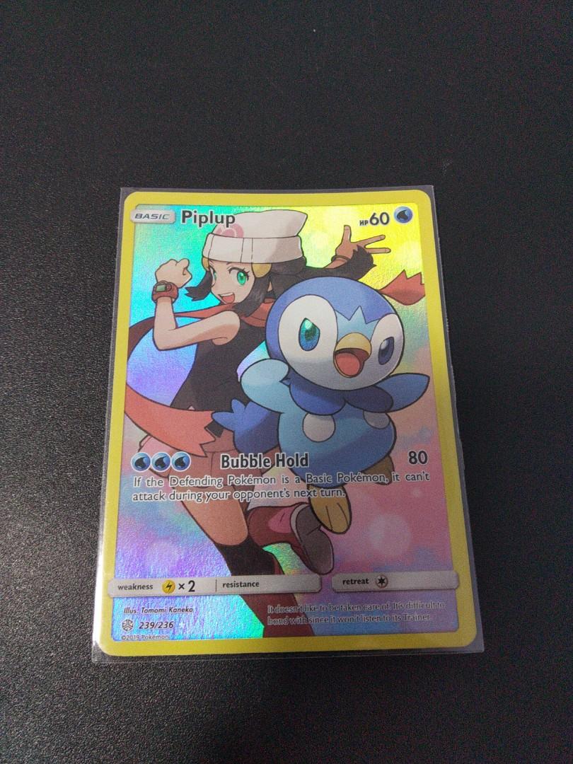 Pokemon TCG Sun & Moon Cosmic Eclipse #239/236 Piplup Secret Rare, Hobbies  & Toys, Toys & Games on Carousell
