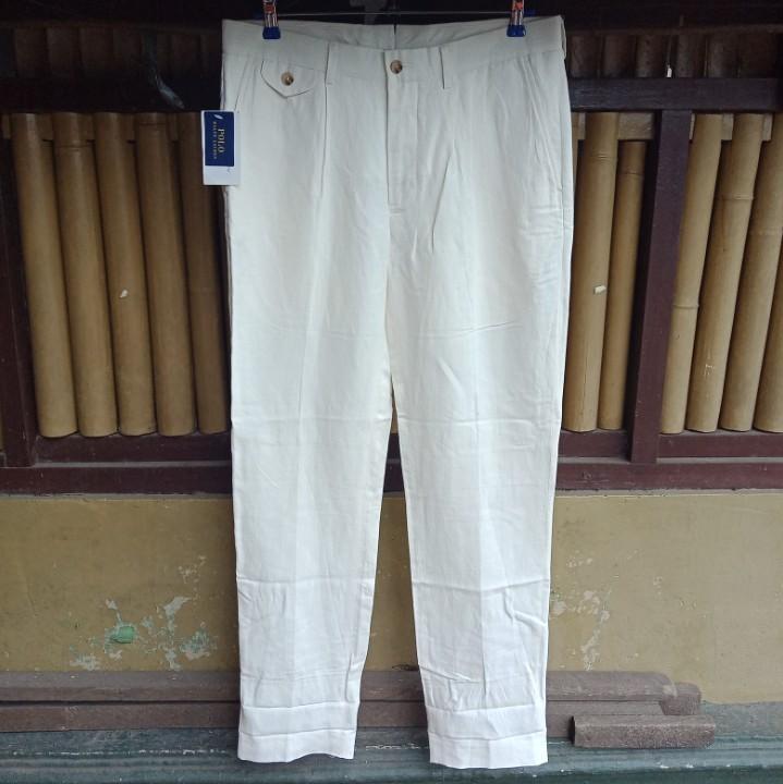Polo Ralph Lauren white pants, Men's Fashion, Bottoms, Jeans on Carousell