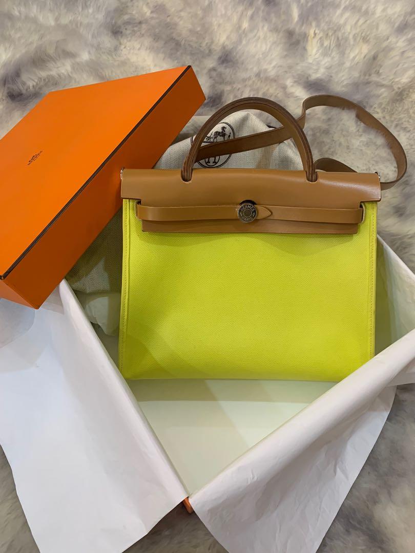 Hermes Herbag 31 PM - Lime PHW (c stamp) – PH Luxury Consignment