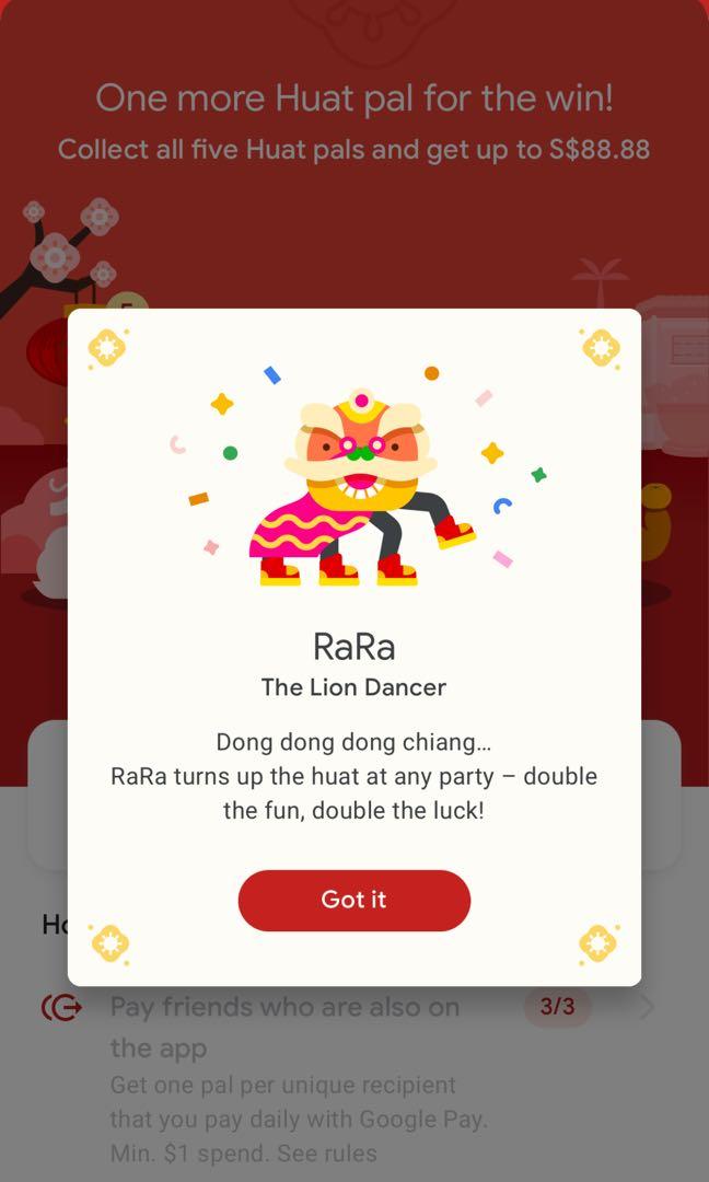 rara google pay huat pals