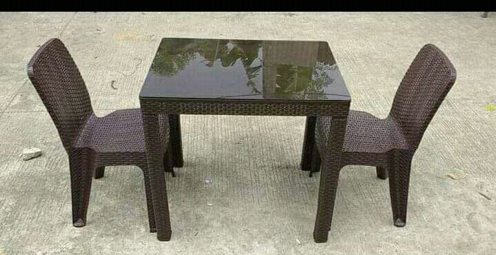 Rattan plastic best sale table and chairs