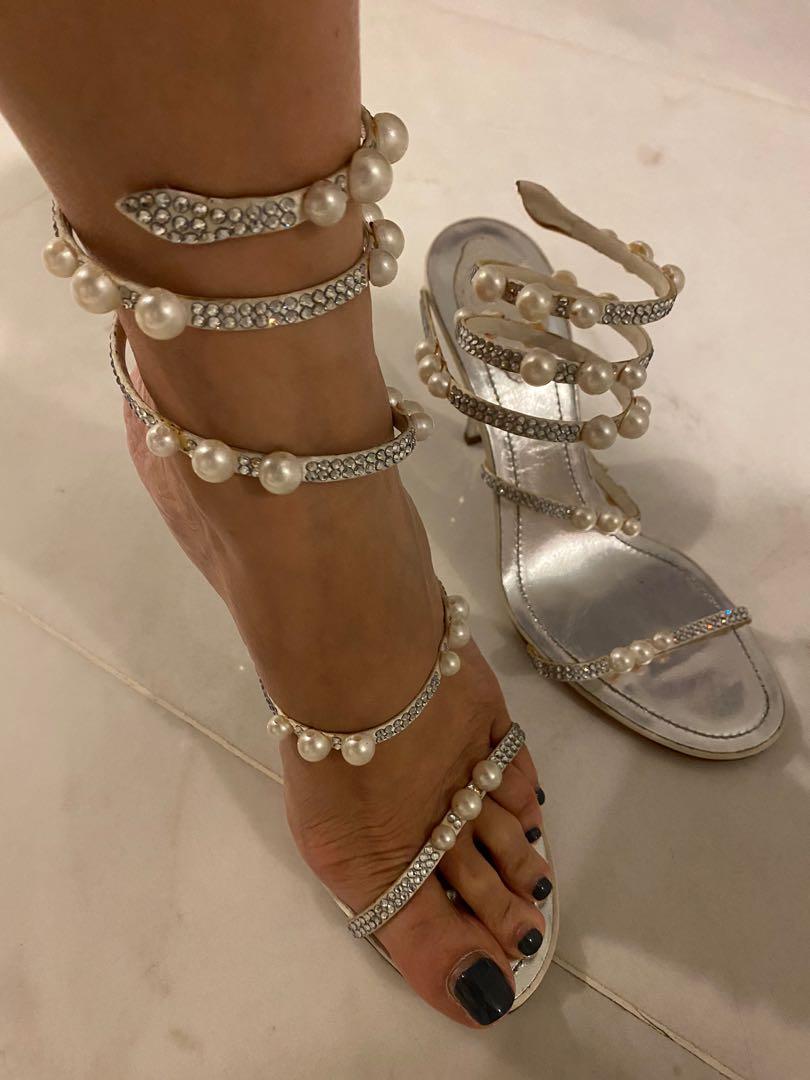 Rene caovilla pearl heels hotsell