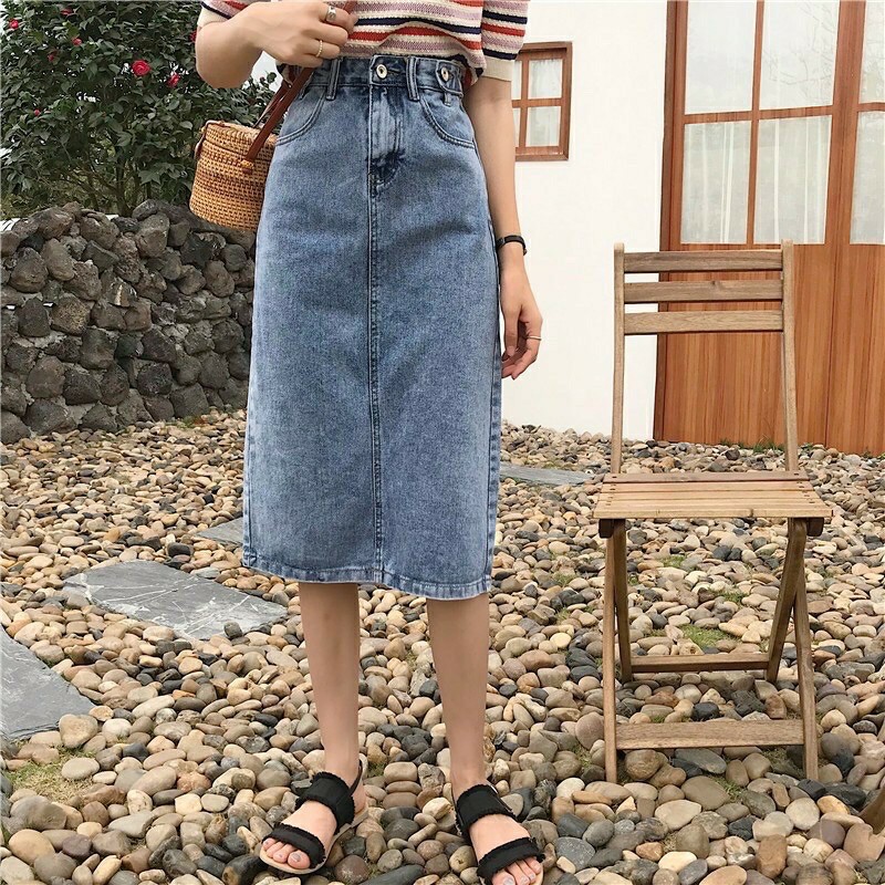 Rok hotsell jeans midi