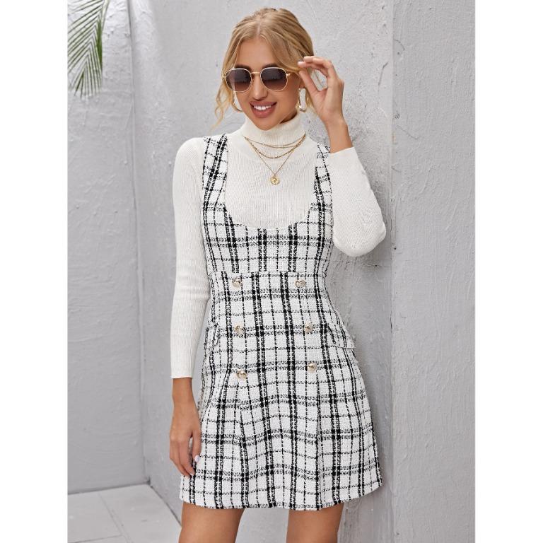 Tweed overall best sale dress