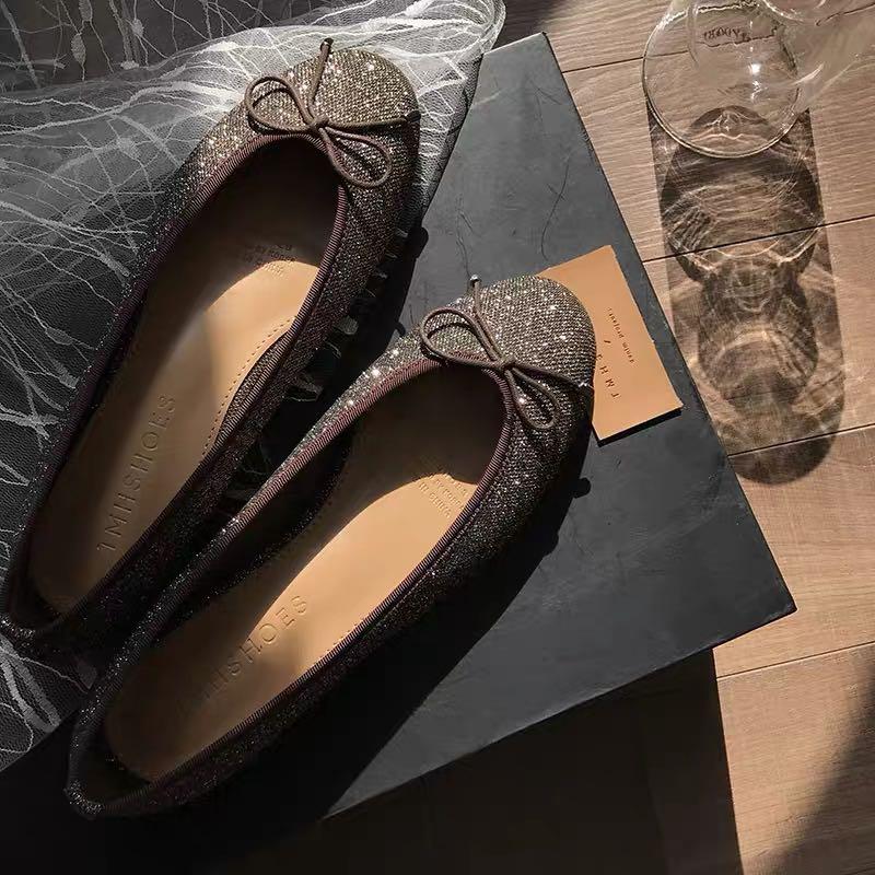 Glitter ballet flats womens shop