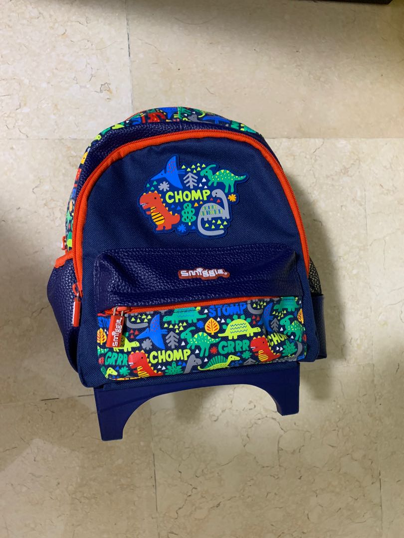 Smiggle Mini Trolley Bag Dinosaur Babies Kids Going Out Diaper Bags Wetbags On Carousell