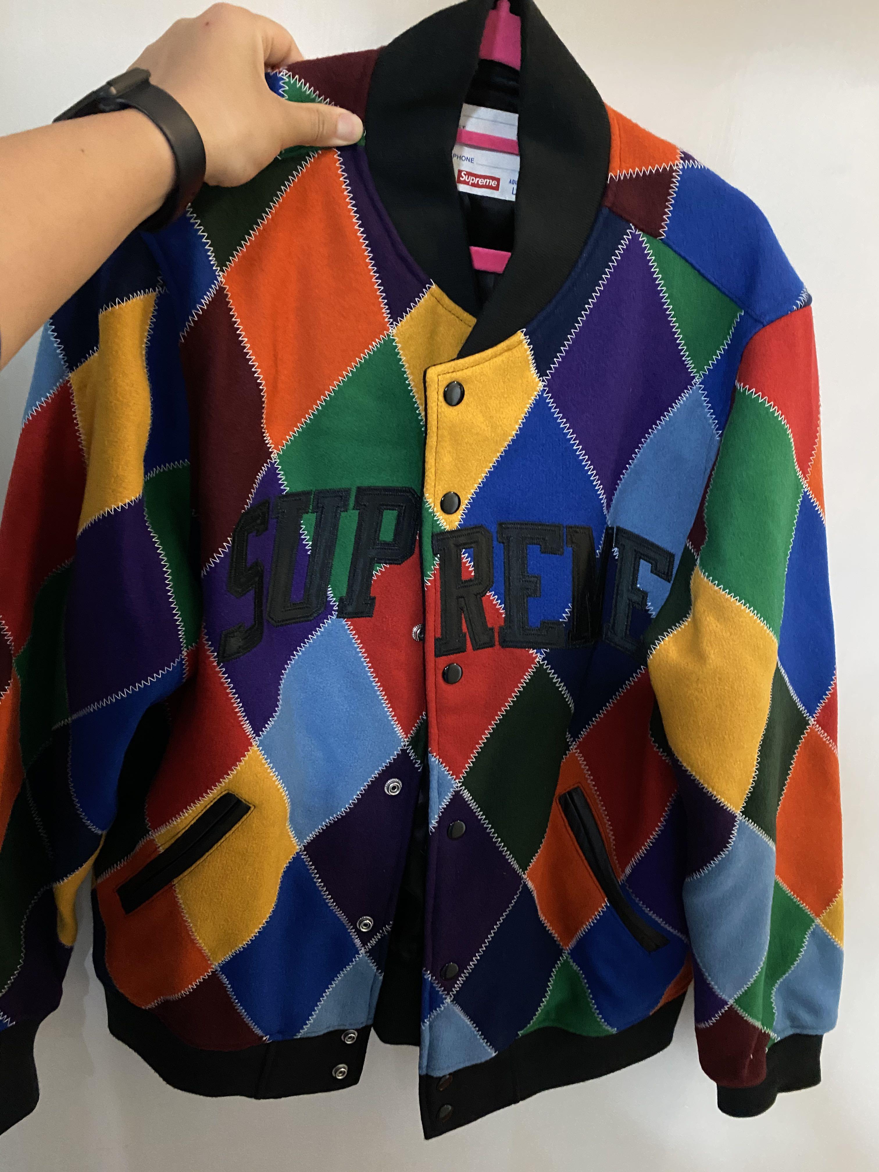 Supreme Harlequin Wool Varsity Jacket, 男裝, 外套及戶外衣服- Carousell