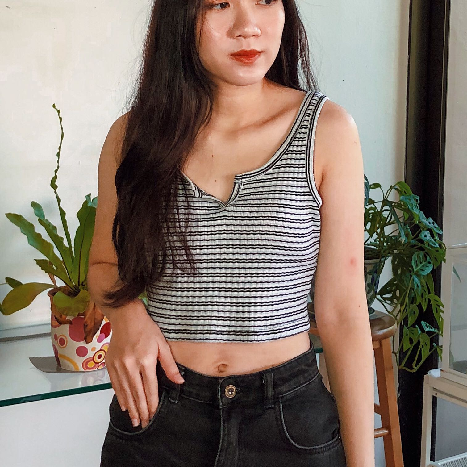 bralette and tank top