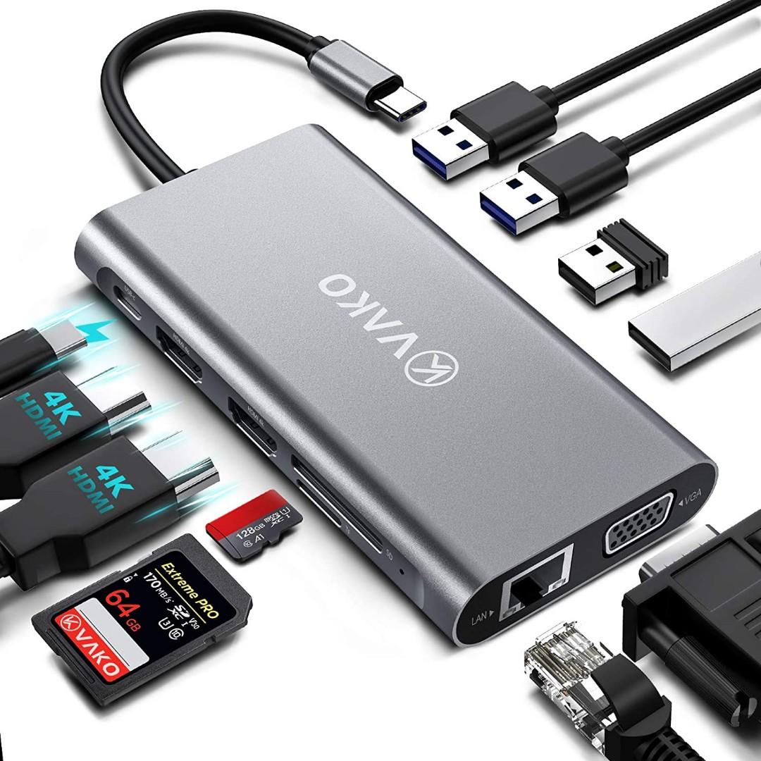 753 12 in 1 Laptop Docking Station,TypeC 3.0 to Dual HDMI MST Triple Display Adapter,4K HD PD Charging VGA Docking Station Support PD Fast Charge 753 12 in 1 Laptop Docking Station,TypeC 3.0 to Dual HDMI MST Triple Display Adapter,4K HD PD Charging VGA Docking Station Support PD Fast Charge