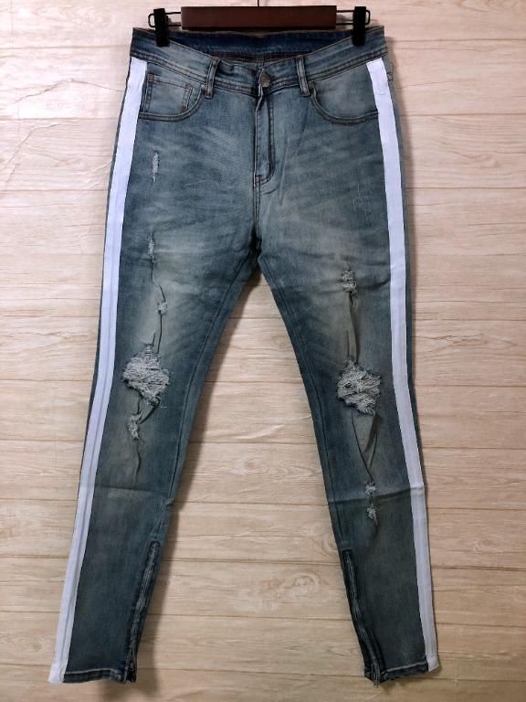 Men strip 2025 jeans