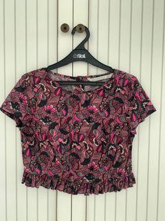 Zara crop top batik / imlek