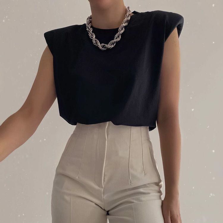 Zara padded online shoulder top
