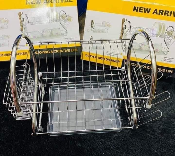 2 Layer Stainless Dish Rack Furniture Home Living Kitchenware Tableware Food Organization Storage On Carousell