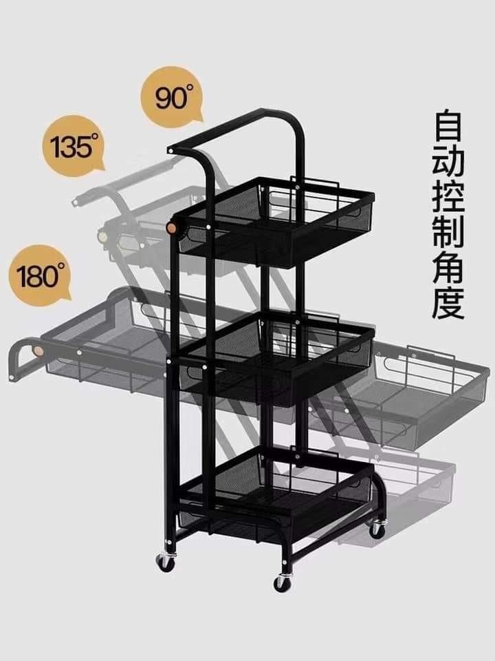 3 Layers Foldable Trolley Cart Rack Organizer Version 2.0 (Category: Storage Boxes & Baskets) located in Manila. Submitted by acinad_ (Listing ID 1062186767, Image 2). Description: 3 Layers Trolley Cart Rack Organizer Version 2.0 Available colors: - Black - White - Pink - Blue For shipping: - Grab Delivery - LalaMove - Angkas Message for inquiries!.