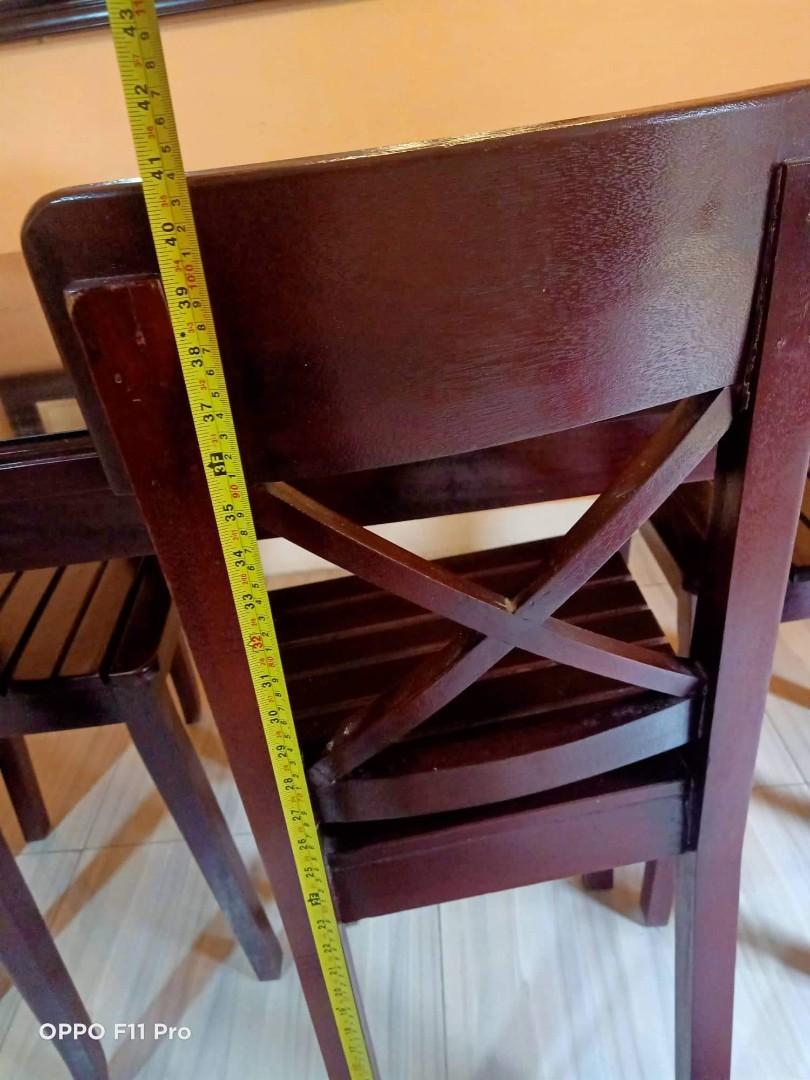 4 seater dining set tanguile wood, Furniture & Home Living, Furniture, Chairs on Carousell