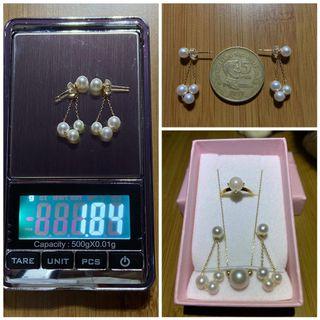 Akoya Pearl Earrings 18K Japan Gold