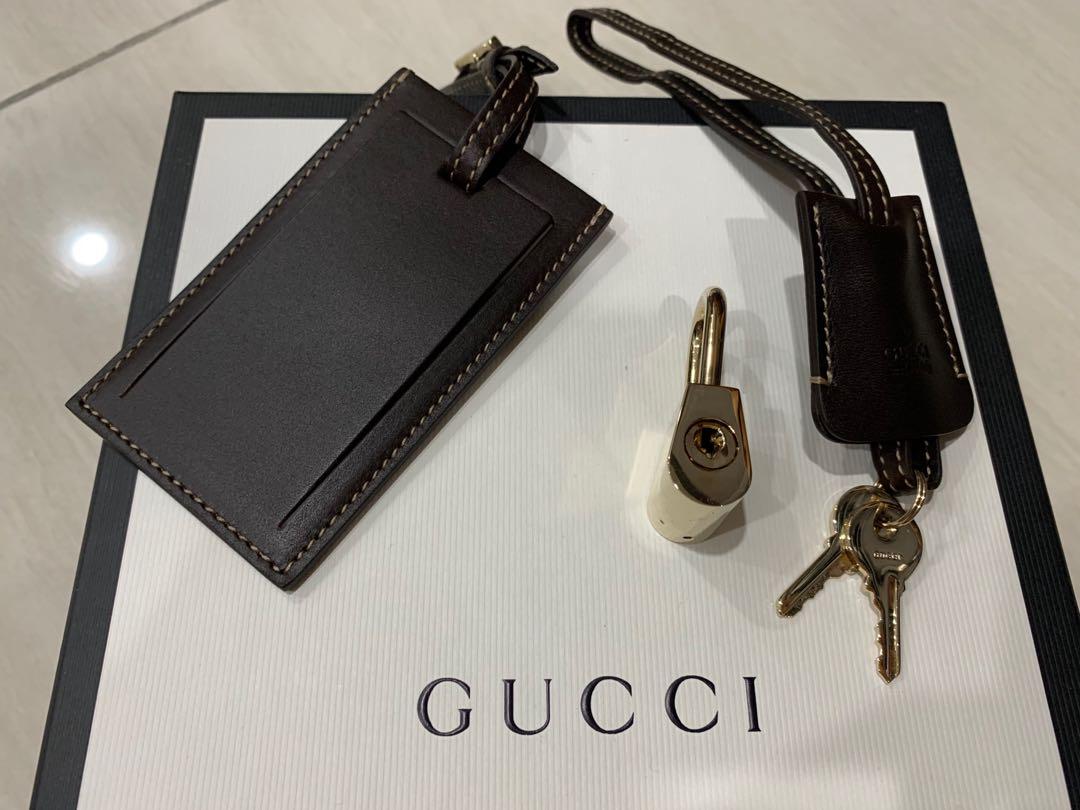 Authentic Gucci luggage tag, padlock with keys, Luxury, Accessories on  Carousell