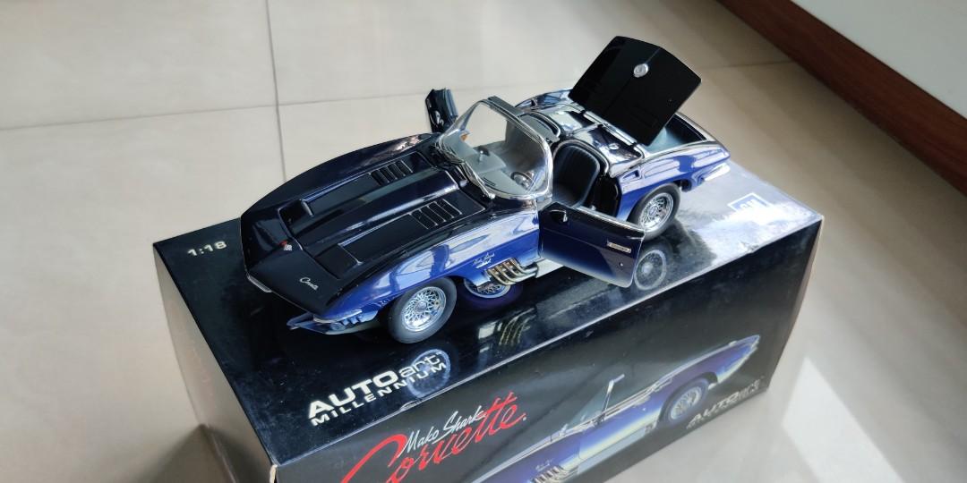 AutoArt 1:18 Chevrolet Corvette 1961 MAKO SHARK blue, Hobbies 