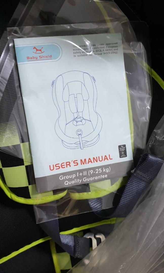 Baby shield car seat manual sale