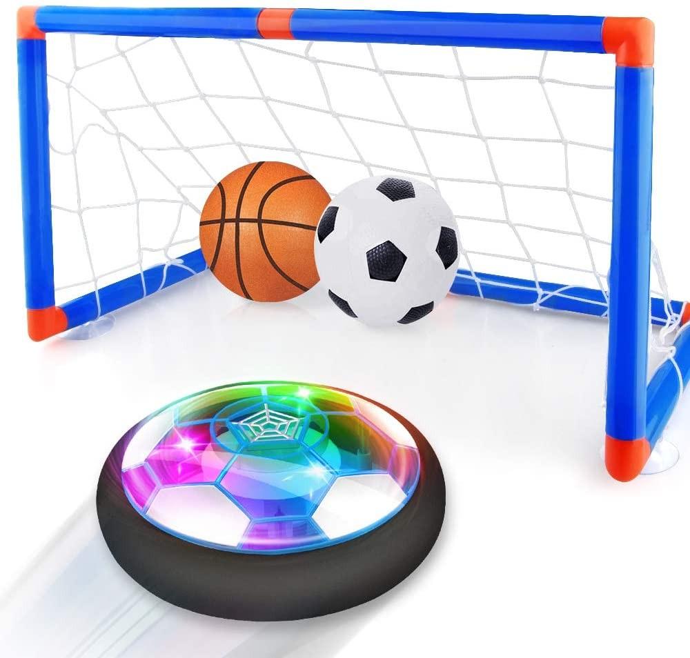 Baztoy Hover Soccer Set, Kids Toys Rechargeable Air Power FootBall  basketball Led Light Soft Foam Bumper Inflatable Ball & Basketball Gifts  for Boys Girls Children Age 3-12 Indoor Outdoor Garden Game, Hobbies