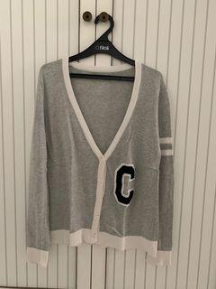 Cardigan Rajut korea varsity school